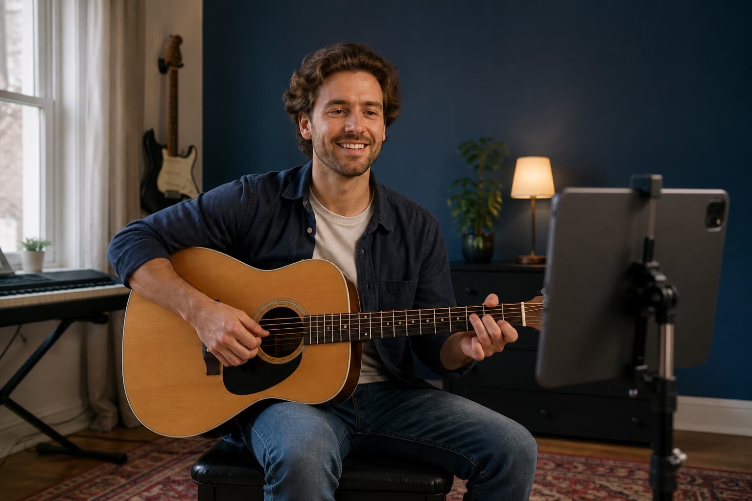 Empfohlene Kameraperspektive für Gitarre · Bass · Ukulele